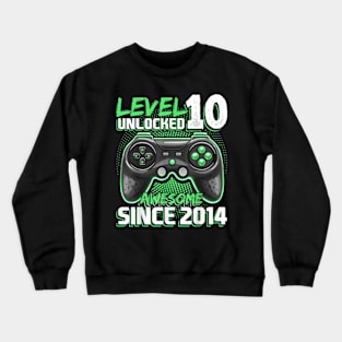 10th Birthday Gamer 10 Year Old Bday Boy Ten Son Crewneck Sweatshirt